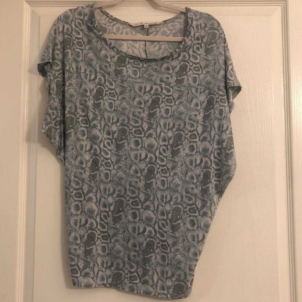 S Rachel Roy Gray Animal Print Top